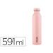 BOTELLA PORTALIQUIDOS MILAN ACERO INOXIDABLE TERMO COLOR ROSA 591 ML