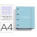 CARPETA CON RECAMBIO MIQUELRIUS EMOTIONS DIN A4 CUADRO 5 MM 4 ANILLAS 35 MM COLOR AZUL CIELO