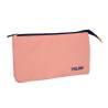 BOLSO ESCOLAR PORTATODO MILAN 1918 COLLECTION 3 CREMALLERAS Y 5 COMPARTIMENTOS ROSA 215X35X125 MM