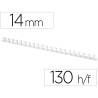 Canutillo q-connect redondo 14 mm plastico blanco capacidad 130 hojas caja de 100 unidades