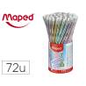 LAPIZ DE GRAFITO MAPED PLASTICO GLITTER DECO HB CON GOMA COLORES SURTIDOS