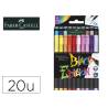 ROTULADOR FABER CASTELL EDICION BLACK PUNTA DE PINCEL CAJA DE 20 UNIDADES COLORES SURTIDOS
