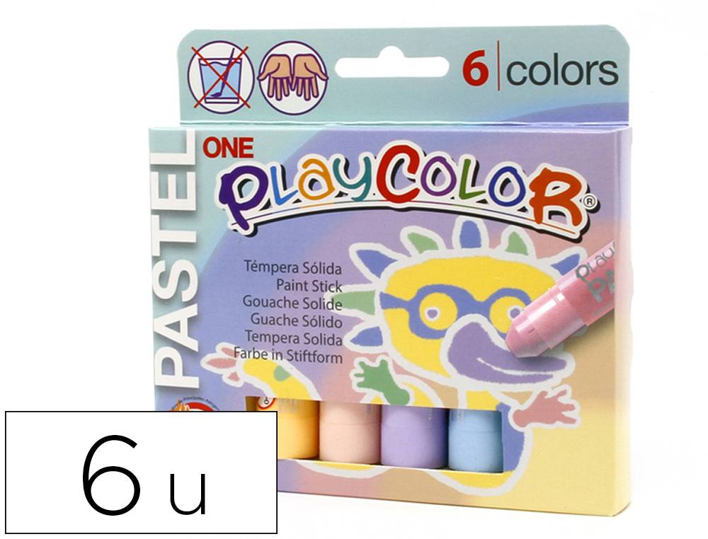 Tempera Solida En Barra Playcolor Escolar Caja De 6 Colores Metalizados  Surtidos