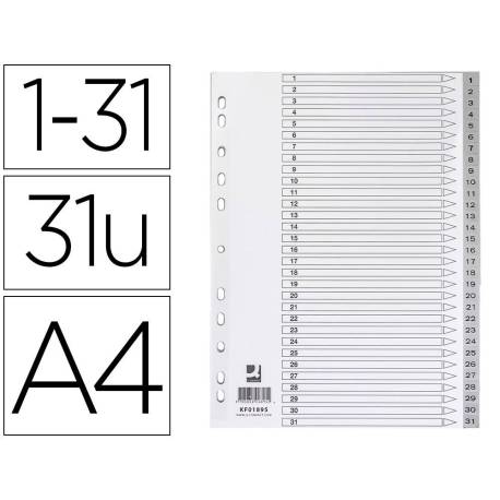 Separadores de plastico Q-Connect numericos multitaladro Din A4