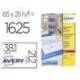 Etiquetas adhesivas marca Avery din A4 imprimibles transparente 38,1 x 21,2 mm