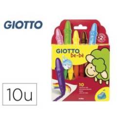 Lapices cera Giotto be-be caja de 10 unidades colores surtidos y sacapuntas