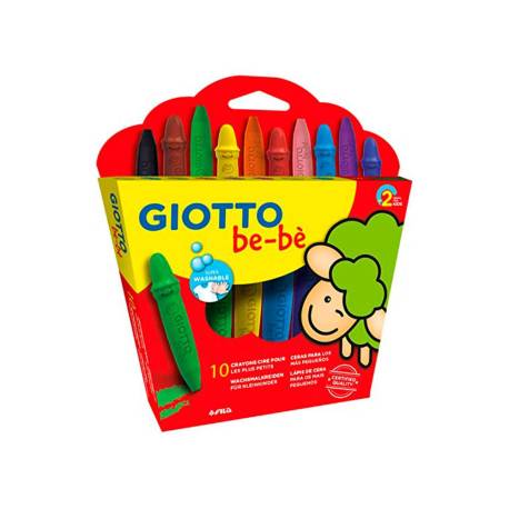 Ceras para bebés, 10 colores con sacapuntas - Giotto - Cucutoys