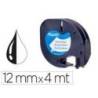 Cinta Letratag Q-Connect 12mm x 4mt negro-blanco perla para maquina