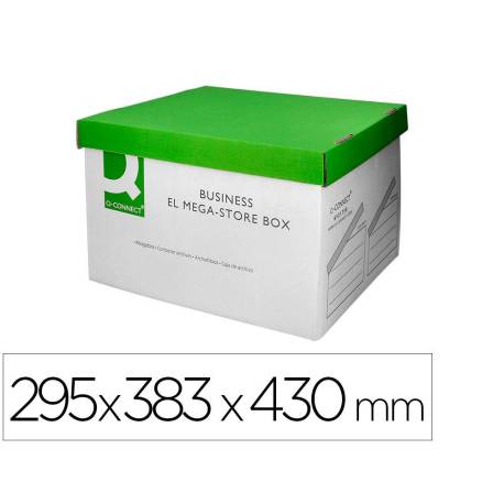 Cajon q-connect carton para 4 cajas archivo definitivo folio montaje automatico medidas interior 295x383x430mm