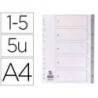 Separadores de plastico Q-Connect numericos multitaladro DIN A4