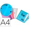 CARPETA LIDERPAPEL DOSSIER BROCHE POLIPROPILENO DIN A4 PACK DE 4 COLORES SURTIDOS