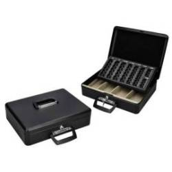 Caja caudales Q-Connect 14,5" 370x290x110 mm negro con bandeja portamonedas y para billetes
