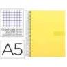 Bloc liderpapel Din A5 micro crafty cuadrícula 5mm 120 hojas tapa forrada 90 gr color amarillo
