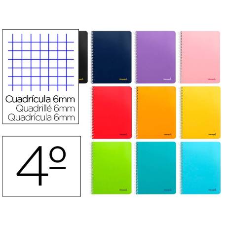 Bloc Liderpapel cuarto smart cuadrícula 6 mm tapa blanda 80 hojas 60 gr color “no se puede elegir”