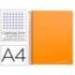 Bloc Liderpapel Din A4 micro jolly cuadrícula 5mm 5 bandas 4 taladros tapa forrada 75 gr 140 hojas color naranja