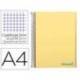 Cuaderno espiral Liderpapel Wonder Tamaño DIN A4 Tapa plastico Cuadricula 5 mm 90 g/m2 5 bandas 4 taladros color Amarillo