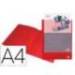 Carpeta dossier con doble bolsa Liderpapel Din A4 color rojo