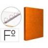 Carpeta carton forrado 4 anillas Liderpapel Paper Coat lomo 40 mm folio naranja