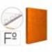 Carpeta carton forrado 4 anillas Liderpapel Paper Coat lomo 40 mm folio naranja