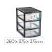 CAJONERA PLASTIFORTE EBRO 3 CAJONES COLOR NEGRO 260X375X375 MM
