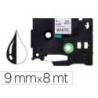Cinta tze-221 Blanco/Negro Q-connect 9mm x 8 mt