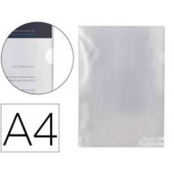 Carpeta dossier uñero plastico q-connect din a4 120 micras transparente -bolsa de 10 unidades.