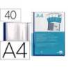 Carpeta Canguro Liderpapel DIN A4 poliporpileno 40 fundas color azul