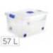 CONTENEDOR PLASTICO PLASTICFORTE N 5 TRANSPARENTE CON TAPA CAPACIDAD 57 L