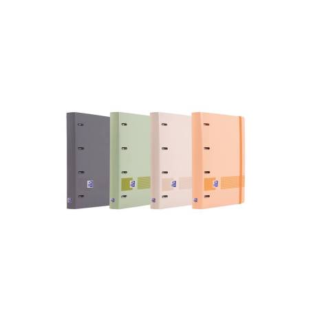 CARPETA CON RECAMBIO OXFORD EUROPEANBINDER BOREAL DIN A4+ 4 ANILLAS 35 MM RECAMBIO 100 HOJAS CUADRO 5 MM COLORES