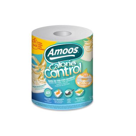 PAPEL DE COCINA AMOOS CALORIE CONTROL 3 CAPAS 58G/M2 109 SERVICIOS ROLLO