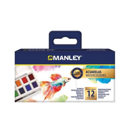 ACUARELA MANLEY ACRILICA 12 ML CAJA DE 12 UNIDADES COLORES SURTIDOS
