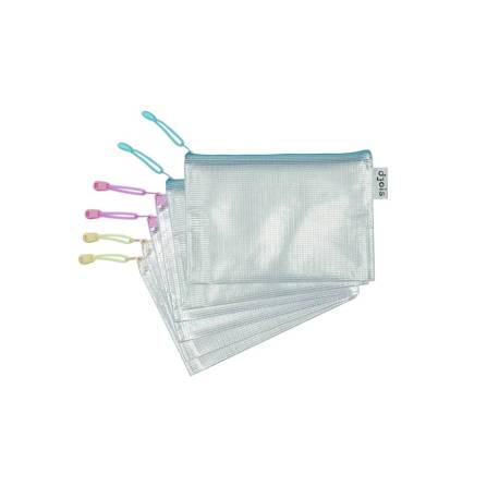 BOLSA MULTIUSOS TARIFOLD ZIPPER CON CREMALLERA DIN A5 PACK DE 6 UNIDADES COLORES PASTEL SURTIDOS