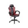 SILLA ROCADA GAMING CON BRAZOS FIJOS BASE NYLON CON RUEDAS BASCULANTE SIMILPIEL NEGRO/ROJO 480X490X1060-1160
