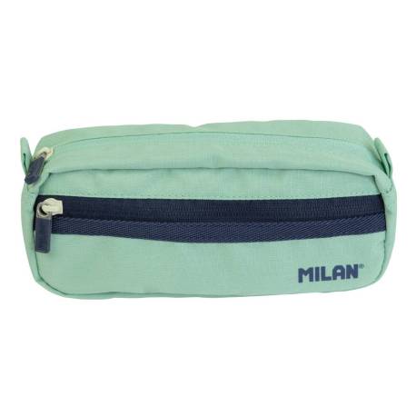 BOLSO ESCOLAR PORTATODO MILAN SERIE 1918 2 CREMALLERAS COLOR VERDE 210X85X61 MM