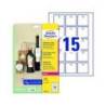 ETIQUETA COLGANTE AVERY BLANCA 50X50 MM IMPRIMIBLE DOBLE CARA CARTON 220 GR PACK DE 150 UNIDADES