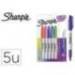 ROTULADOR SHARPIE PERMANENTE FINO GLAM POP BLISTER DE 5 UNIDADES COLORES SURTIDOS