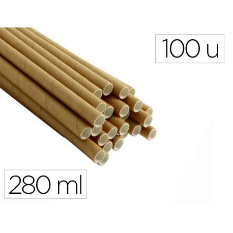 PAJITA BUNZL PAPEL KRAFT MARRON RECICLADO 6X200 MM CAJA DE 100 UNIDADES