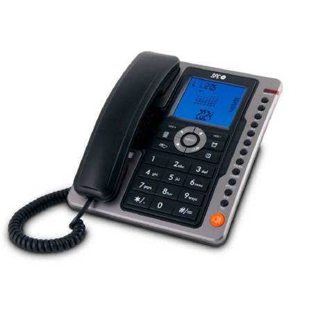 TELEFONO SPC SOBREMESA/MURAL PANTALLA 3,5" RETROILUMINADA CON RELLAMADA OPCION MUTE 7 MEMORIAS DIRECTAS COLOR NEGRO