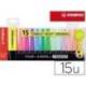 Rotulador Stabilo Boss 70 Fluorescente de Colores Surtidos Blister de 15 unidades
