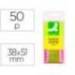 Bloc de notas adhesivas quita y pon q-connect 38x51 mm neon pack 3 unidades con 50 hojas por color