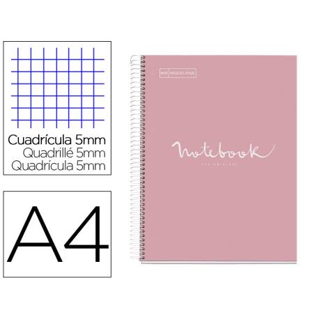 CUADERNO ESPIRAL MIQUELRIUS NOTEBOOK 1 EMOTIONS TAPA FORRADA DIN A4 MICROPERFORADO 80 HOJAS 90G/M2 CUADRO 5 MM