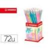 LAPICES DE GRAFITO CON GOMA STABILO SWANO MINA 2,2 MM DUREZA HB EXPOSITOR DE 72 UNIDADES COLORES PASTELES