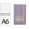 CUADERNO CON GOMILLA ANTARTIK NOTES TAPA BLANDA A6 RAYAS MORADO Y AMARILLO 100 HOJAS 80 GR FSC