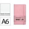 CUADERNO CON GOMILLA ANTARTIK NOTES TAPA BLANDA A6 RAYAS ROSA PASTEL 100 HOJAS 80 GR FSC