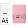 CUADERNO CON GOMILLA ANTARTIK NOTES TAPA DURA A5 HOJAS PUNTOS ROSA PASTEL 100 HOJAS 80 GR FSC