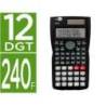 CALCULADORA LIDERPAPEL CIENTIFICA XF33 12 DIGITOS 240 FUNCIONES CON TAPA SOLAR Y PILAS COLOR NEGRO 156X85X20