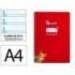 CUADERNO ESPIRAL LIDERPAPEL DIN A4 PAUTAGUIA TAPA DURA 80H 90 GR CUADRO PAUTADO 5MM COLOR ROJO