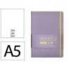 CUADERNO CON GOMILLA ANTARTIK NOTES TAPA DURA A5 HOJAS LISAS MORADO Y AMARILLO 100 HOJAS 80 GR FSC