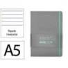 CUADERNO CON GOMILLA ANTARTIK NOTES TAPA DURA A5 HOJAS RAYAS GRIS Y TURQUESA 100 HOJAS 80 GR FSC