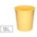 PAPELERA PLASTICO Q-CONNECT AMARILLO PASTEL OPACO 13 LITROS 275X285 MM